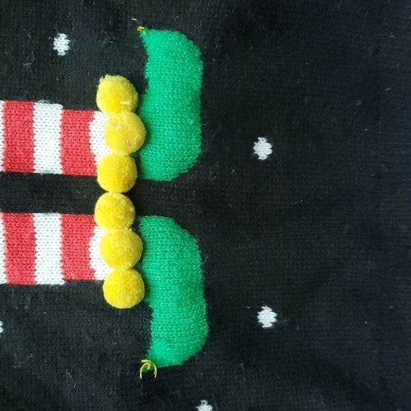 Kids Ugly Christmas Sweater w/Elf and bells - Acrylic - Picture 3 of 8